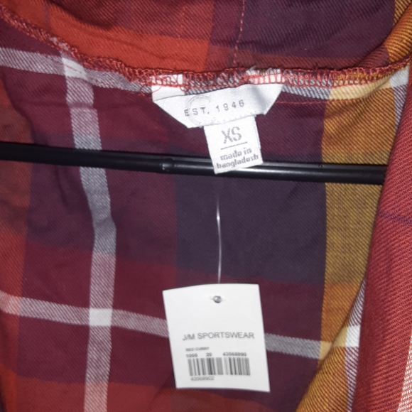 Est. 1946 (Cato) NWT red curry plaid fringe drape vest size XS - Picture 4 of 4